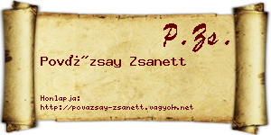 Povázsay Zsanett névjegykártya